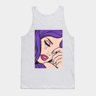 Purple Hair Crying Comic Girl Tank Top